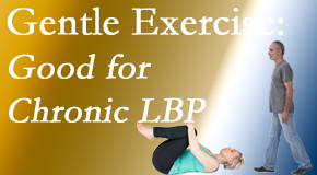 Pure Chiropractic shares new research-reported gentle exercise for chronic low back pain relief: yoga and walking and motor control exercise. The best? The one patients will do.
