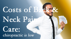 Pure Chiropractic describes the various costs associated with back pain and neck pain care options, both surgical and non-surgical, pharmacological and non-drug.