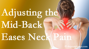 Pure Chiropractic values the whole spine and that treating one section of the spine (thoracic) eases pain in another (cervical)!