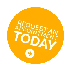 Circular orange button with white text reading ‘REQUEST AN APPOINTMENT TODAY’ and a right-pointing arrow.